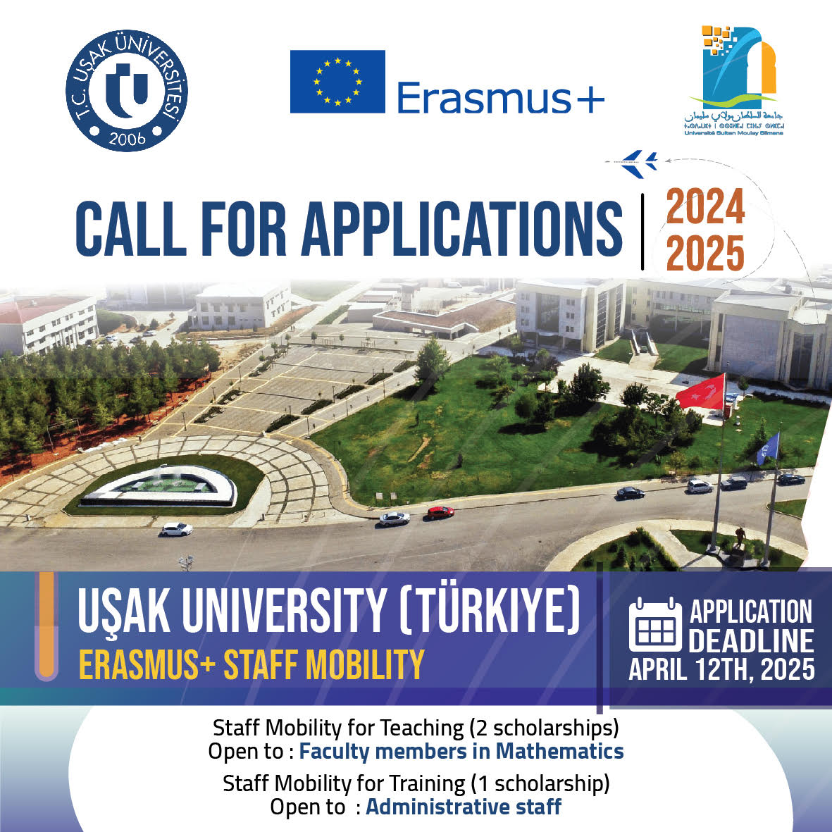 Call for Applications - Erasmus+ ICM Mobility Program - Uşak University, Türkiye