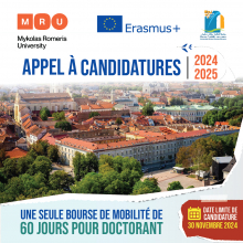 Appel à candidatures pour une bourse de mobilité aux doctorants : Université Mykolas-Romeris en Lituanie