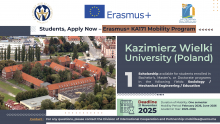 Call for Applications for Students – Erasmus+ KA171 Mobility Program – Kazimierz Wielki University (Poland)